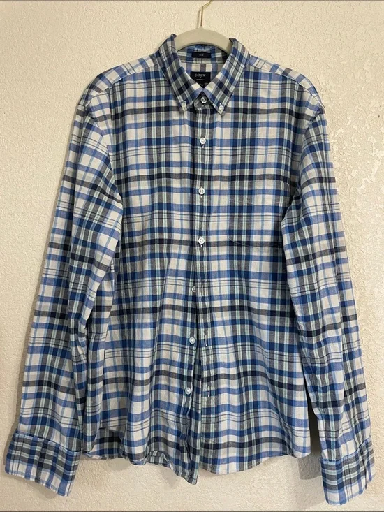 J. Crew Blue Plaid Button-Down Shirt