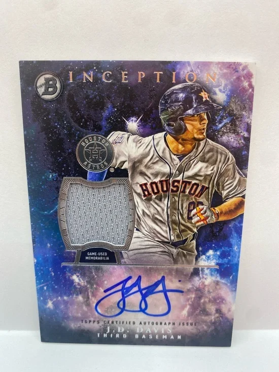2016 Bowman Inception Patch Autograph JD Davis Astros #IAR-JD (086)