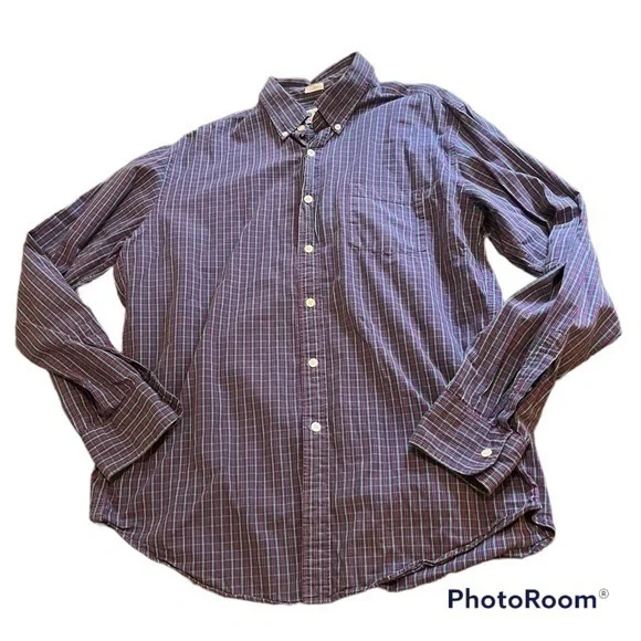 J. Crew purple plaid button down shirt