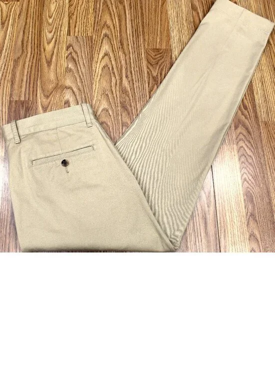 32x32 J.CREW SLIM FIT COTTON/SPANDEX PANTS KHAKI Sz 32W x 32L
