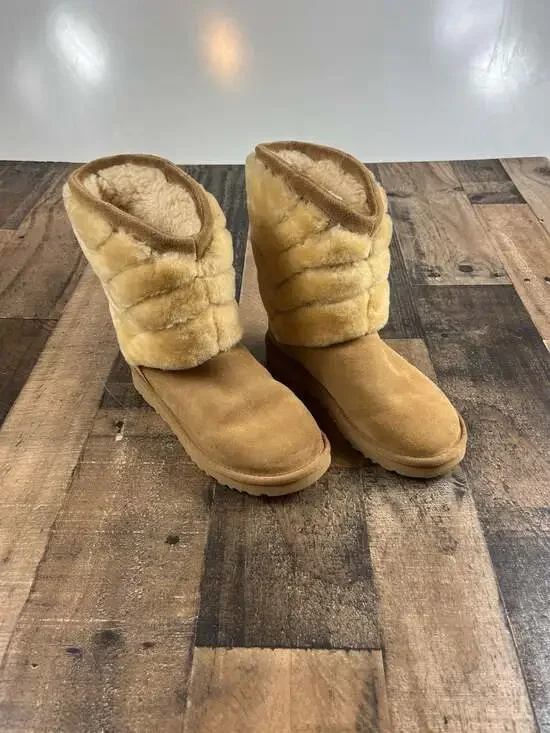 UGG‎ Tania Suede Sheepskin Chestnut Fur Boots