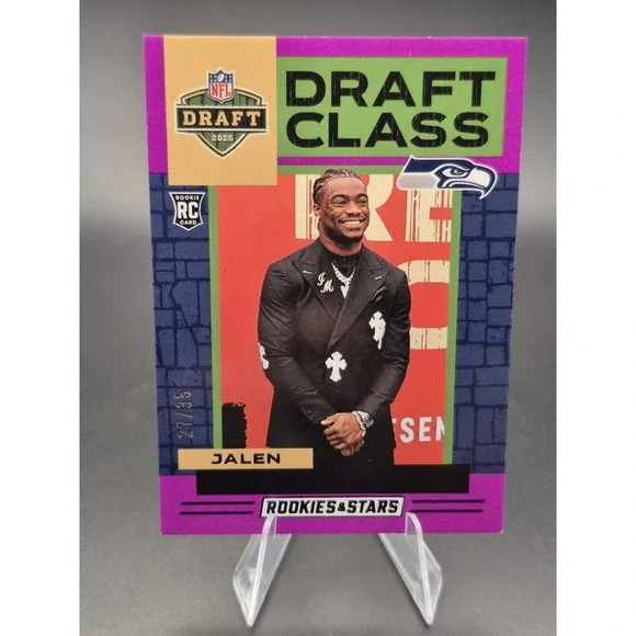 2025 Panini Rookies and Stars Jalen Milroe #11 Draft Class Purple /35 Seahawks