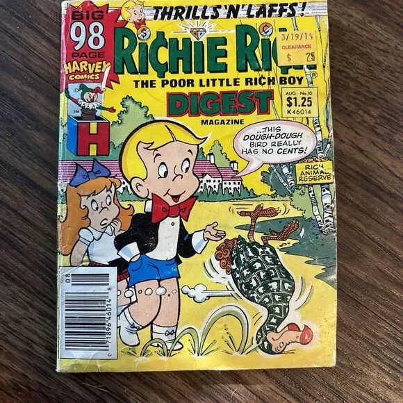 RICHIE RICH THRILLS 'N'‎ LAFFS The Poor Little Rich Boy HARVEY COMIC  Aug No. 10