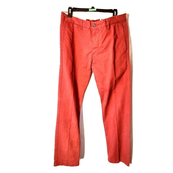 Dockers Chino Pants 33x30 Mens Alpha Khaki Slim Tapered Salmon Rust Orange Bold