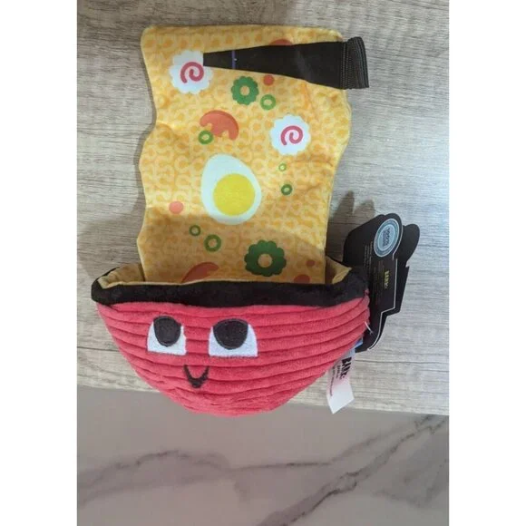 Bark‎ Box Plush Ramen-Themed Dog Toy With Crinkle & Squeaker size L  new