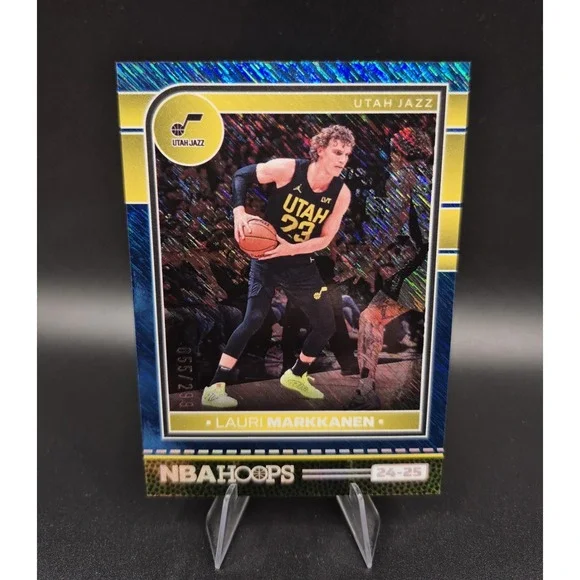 2024-25 Panini NBA Hoops Lauri Markkanen #121 Blue Shimmer /299 Utah Jazz