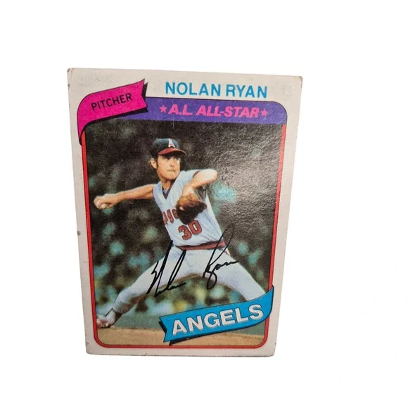 Nolan Ryan Angels A.L. All-Star Baseball Card‎ Vintage 1980 Topps #580