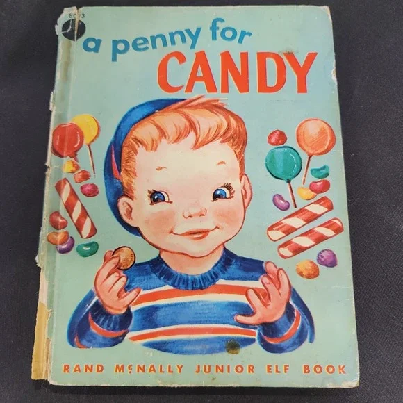 A Penny‎ For Candy Rand McNally Junior Elf Vintage Children's Book 1946
