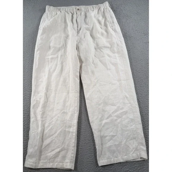 Tommy Bahama Relax Linen Pants Mens Large White Beach Coast Resort Trouser