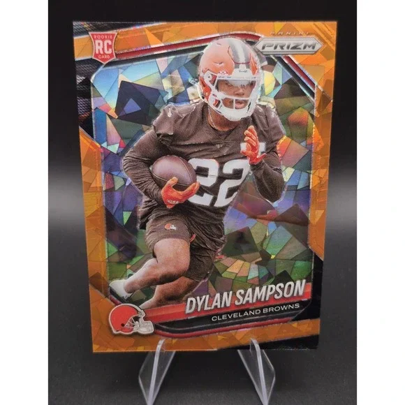 2025 Panini Prizm Dylan Sampson #365 Rookie Orange Cracked Ice (RC) Browns