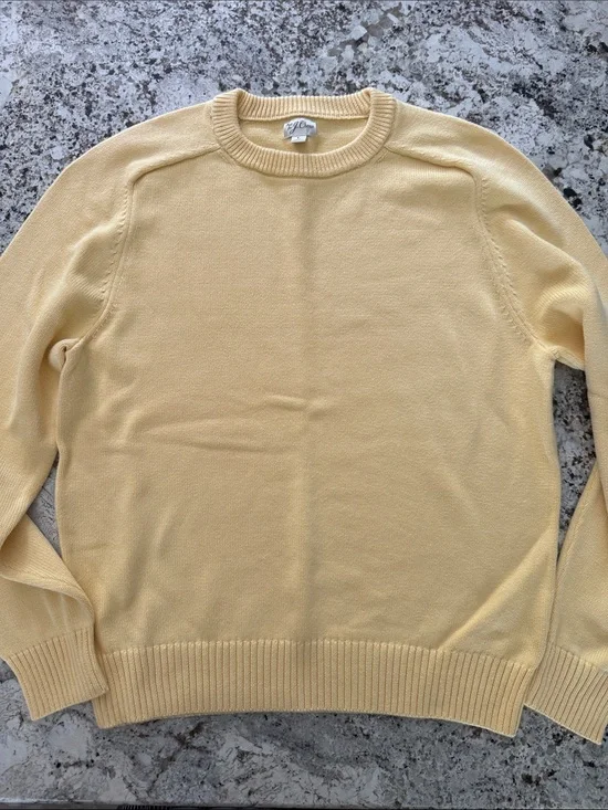 J. Crew Men's Pale Yellow Crewneck Sweater