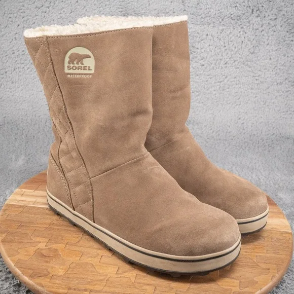 Sorel Women's‎ Glacy Winter Boots -Size 9.5 - Brown Suede Waterproof Boots