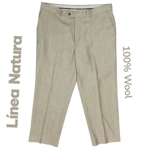 100% Wool Linea Naturale Luxe  Flat Front Dress Men’s Pants 36x30 NWOT