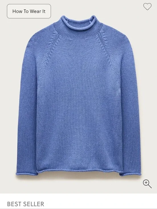J. Crew Men’s Blue Mock Neck Knit Sweater