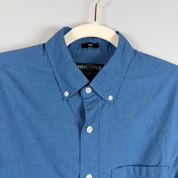 J.Crew Mercantile Flex Slim Mens Small Blue Button Down Shirt J4589 NWT