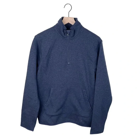 J. Crew Mercantile Men’s Sweater Fleece Half-Zip Pullover Marled Navy Medium