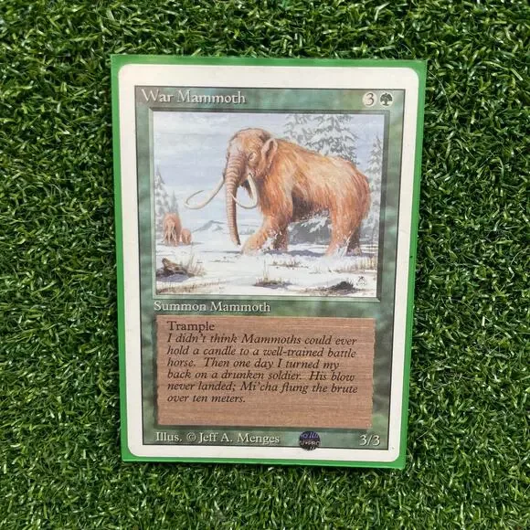 War Mammoth 4th Edition MTG Vintage 1995 Green Creature Trample Magic Card