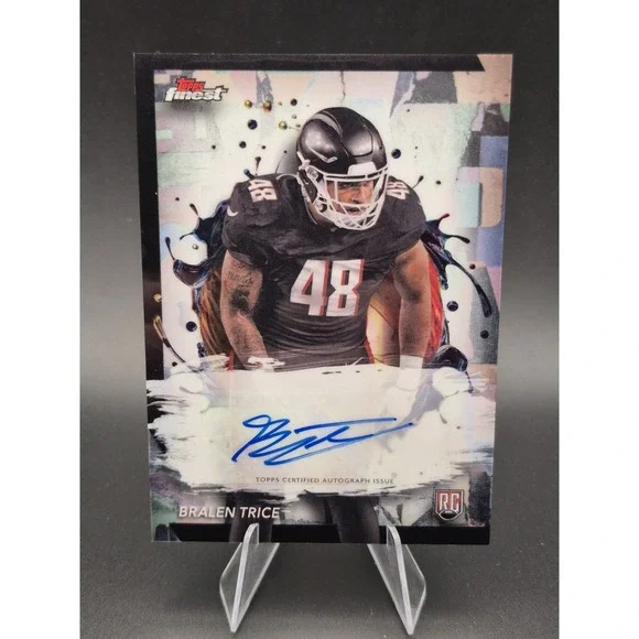 2024 Topps Finest Bralen Trice #RFA-BT Rookie Autographs (RC) (AU) Falcons