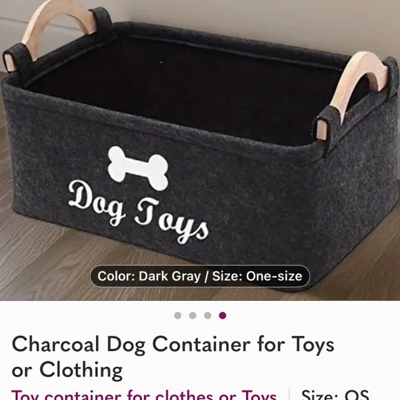 Dog Toys Storage Basket - Dark Gray