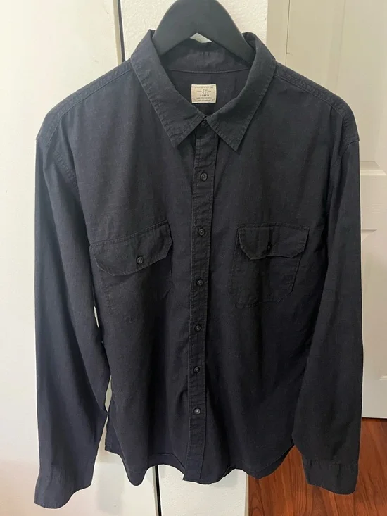 J. Crew Men's Button-Down Shirt in Charcoal