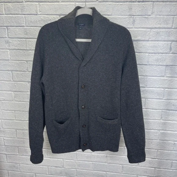 J.Crew Lambswool Donegal Cardigan Sweater Mens M Fisherman Cabincore Preppy Y2K