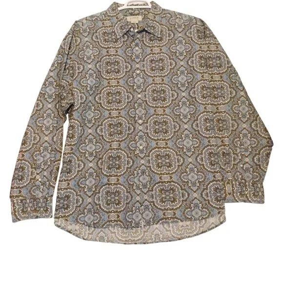 J. Crew Men's‎ Mandala Print Button Up Shirt Size XXL Long Sleeve Boho Casual