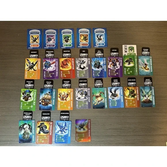Skylanders Spyro's Adventure 20 Trading Cards, 18 Character Codes, 6 Stickers