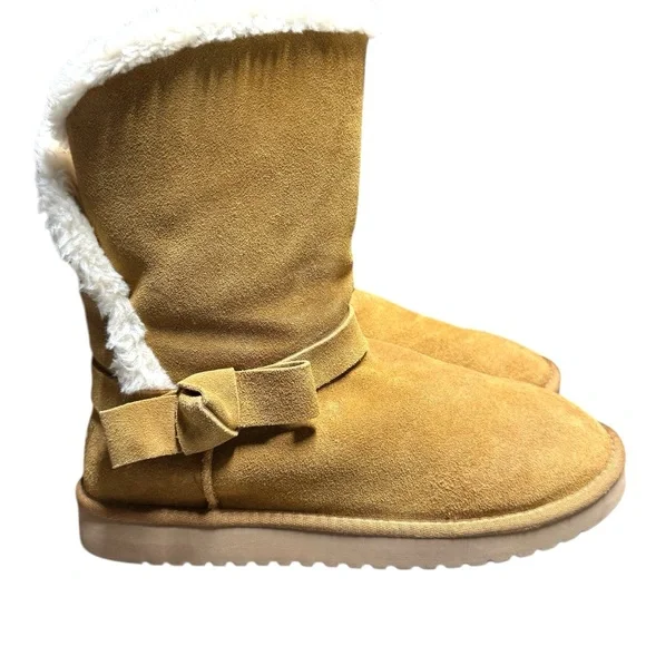 Koolaburra By Ugg Women's Arlena Short Boots Suede 1128258W Tan 10 Wide Winter