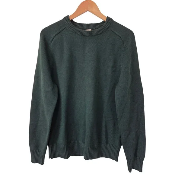 J. Crew‎ Heritage Cotton Crewneck Sweater Mens Size M Green NWOT BI841