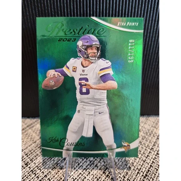 2023 Panini Prestige Kirk Cousins #194 Xtra Points Green /199 Vikings Falcons