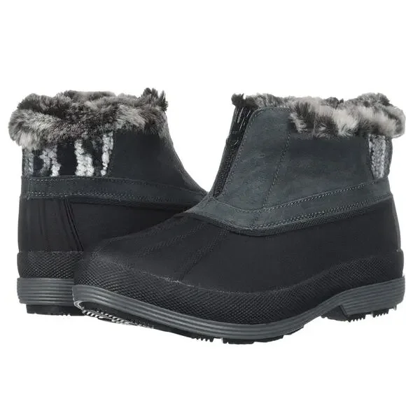 Propet Womens Lumi Ankle Zip Bootie US 8 Extra Wide Grey Water Resistant EUC