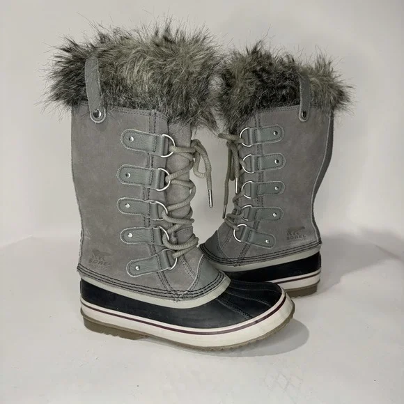Sorel Waterproof Winter Boots Womens Size 7 Joan of Arctic Grey NL2429-052