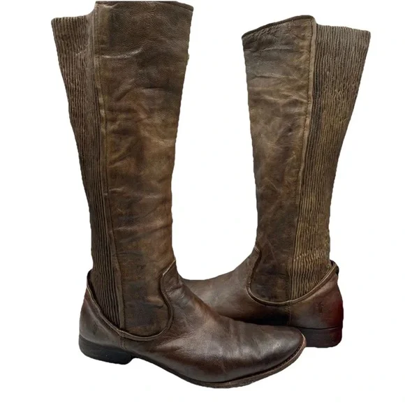 Frye 8 1/2 Melissa Scrunch‎ Brown Riding Boots 77103