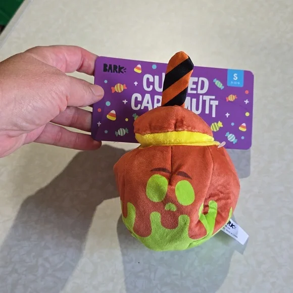 Bark Orange and Green Cursed‎ Caramel Mutt Dog Toy NWT Size Small 0-20 Pounds