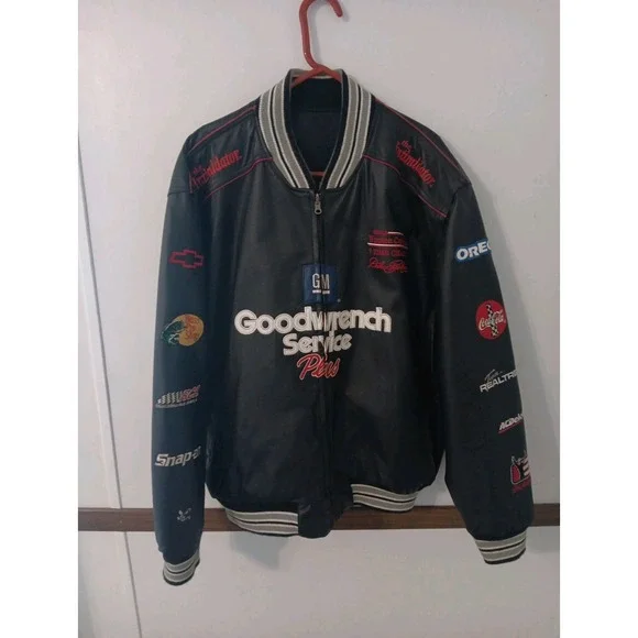 Vintage dale earnhardt leather jacket Chase Authentics Goodwrench NASCAR Size XL