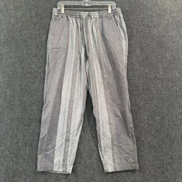 Kith Barrow Pants Men's Small Gray Striped Spring Classics 24 Drawstring