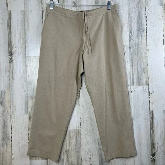 Marc‎ Anthony Luxury Linen Blend Pants Straight Leg Mens Waist 33x30 Nerutral