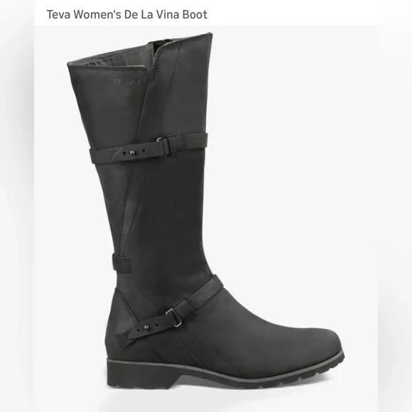 Teva women’s Size US 8.5 / EU 39.5 waterproof black leather boots. Style 1003011