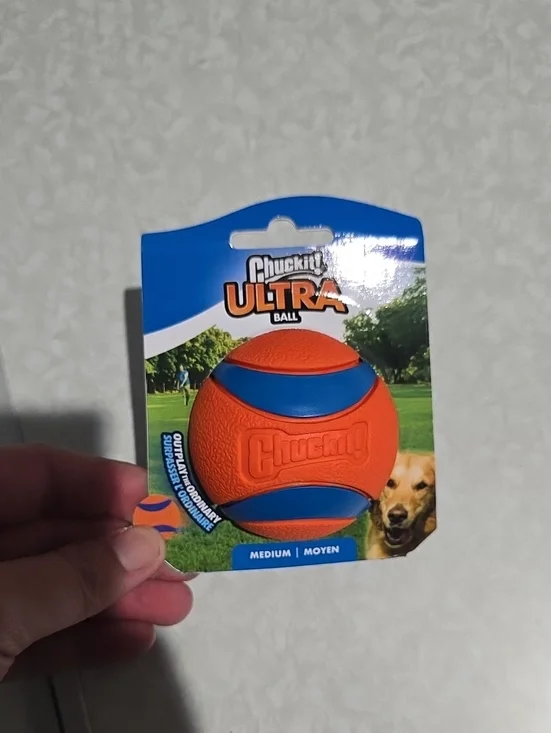 Chuck It Ultra Ball Medium - Orange and Blue Durable Dog Fetch Toy NWT