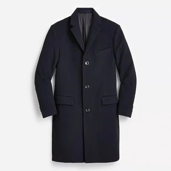 J. Crew Jacket Men's 40 S Wool Cashmere LudlowTopcoat Navy NWT $498
