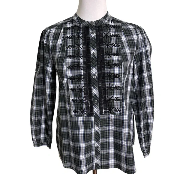 J. Crew Black and White Checkered Shirt