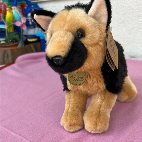 Miyoni  black and Tan Plush Dog Toy with Floppy Ears