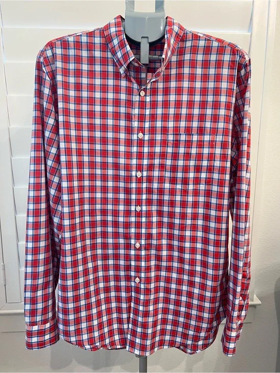 J. Crew Red and Blue Plaid Button-Down Shirt