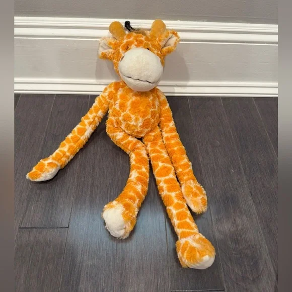 Orange Giraffe Plush Dog Toy with Long Arms and Lega