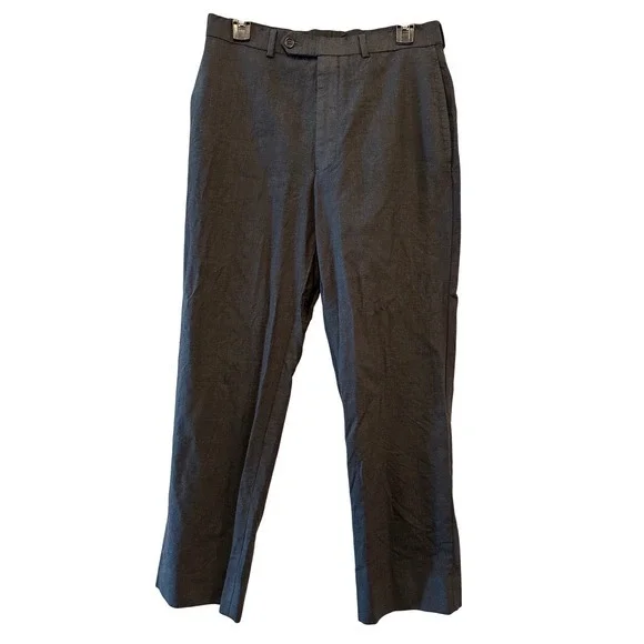 Brooks Brothers 346‎ Men's Gray Wool Lycra Stretch Dress Pants Size 29x28 Read