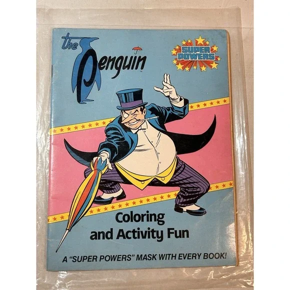 Vintage Penguin Super Powers Coloring and Activity Book 1984 Unused RARE DC
