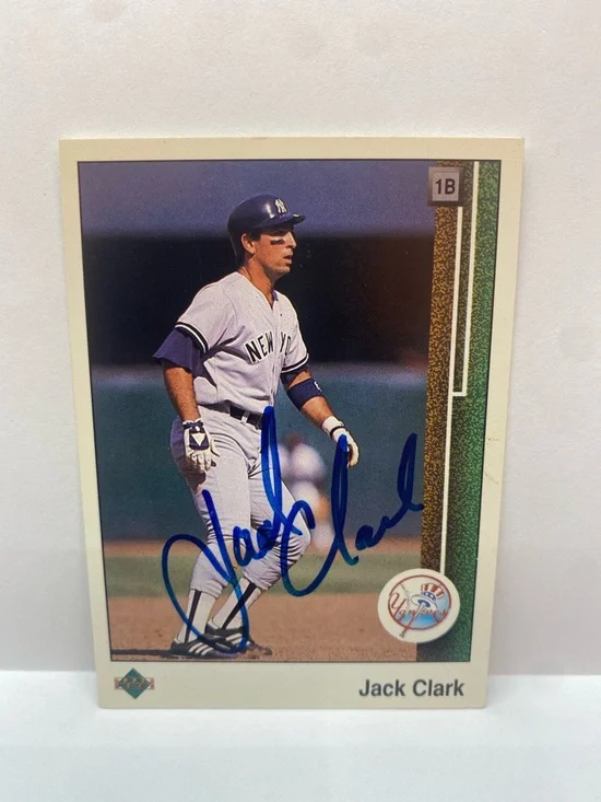 1989 Upper Deck Jack Clark Yankees #346 In Person Autograph (086)
