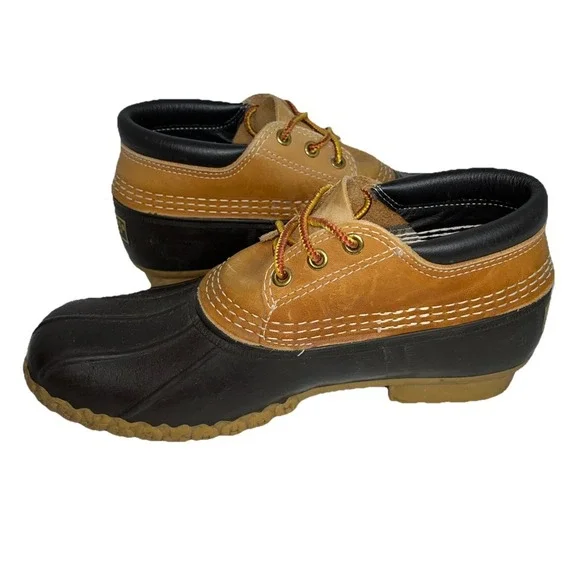 L.L. Bean Vintage Womens Size 8 Duck Shoes Brown Boots‎ Made In Maine Waterproof