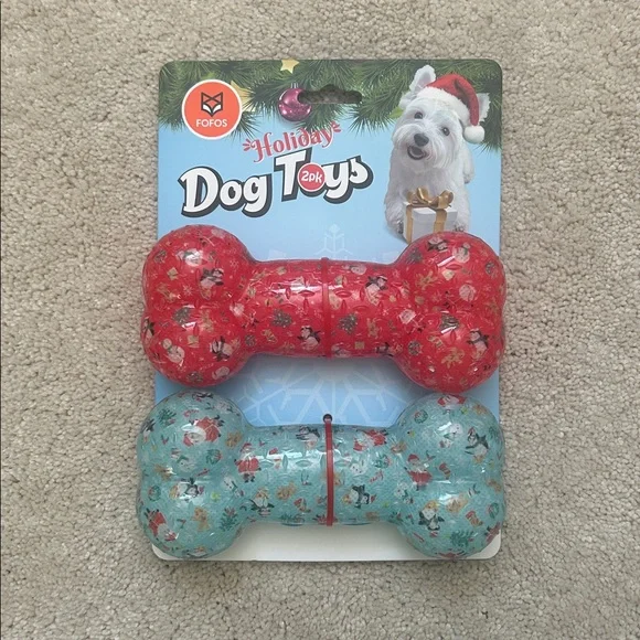 Fofos | 2 Pack Dog Toys | Blue Red