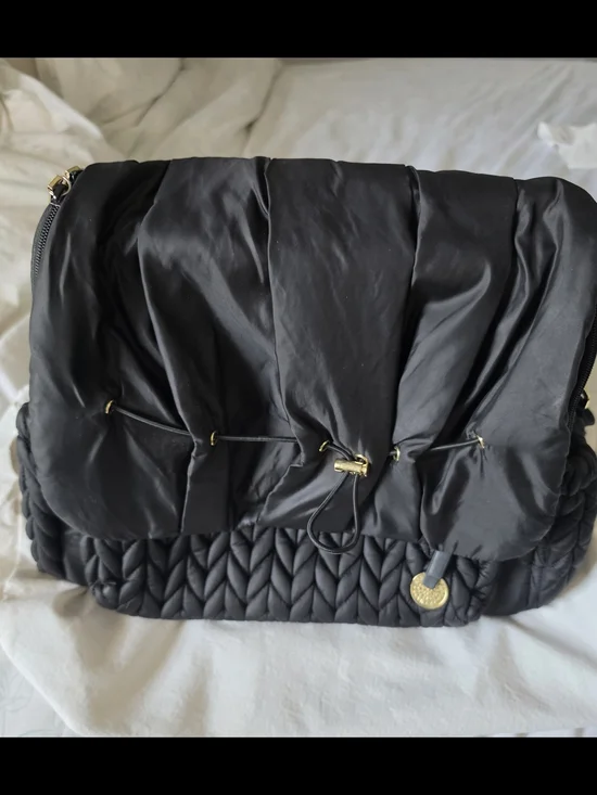 Black Quilted HAPP Diaper Book Bag